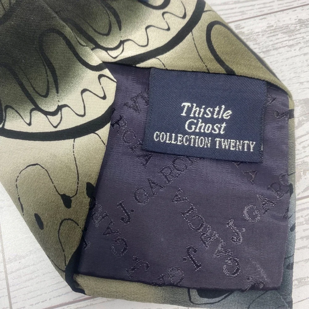 J Garcia Thistle Ghost Collection Twenty Mens Silk‎ Necktie Abstract Pattern